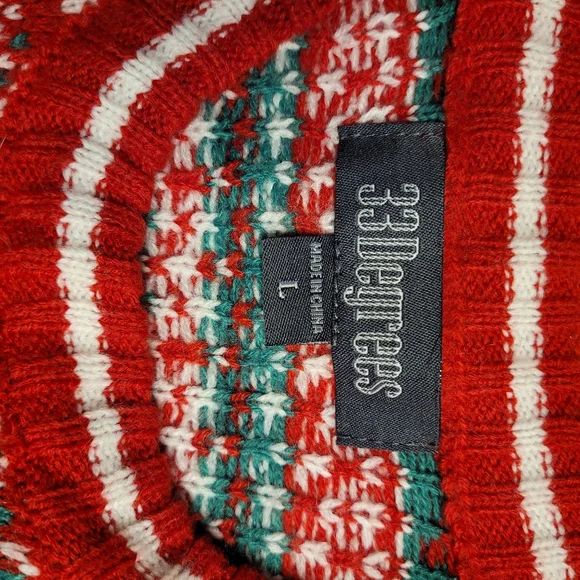 Cat In A Top Hat Soft & Cozy Festive Christmas Sweater 33 Degrees Unisex Large - Picture 8 of 16